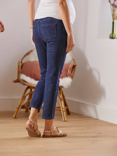 Jean de grossesse droit 7/8ème bandeau sans couture Bleach+Denim brut - vertbaudet enfant 