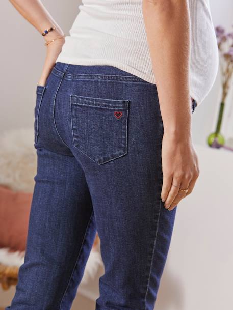 Jean de grossesse droit 7/8ème bandeau sans couture Bleach+Denim brut - vertbaudet enfant 