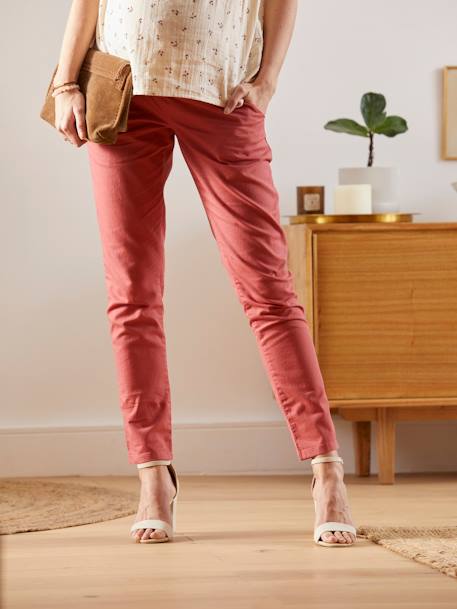 Chino Trousers for Maternity RED MEDIUM SOLID - vertbaudet enfant 