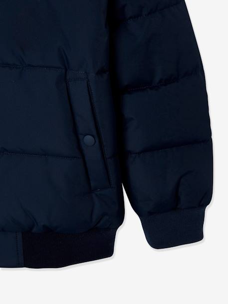 Hooded Jacket, Polar Fleece Lining Dark Blue+Orange - vertbaudet enfant 