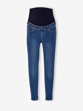 Maternity-Skinny Leg Maternity Jeans with Seamless Belly-Wrap