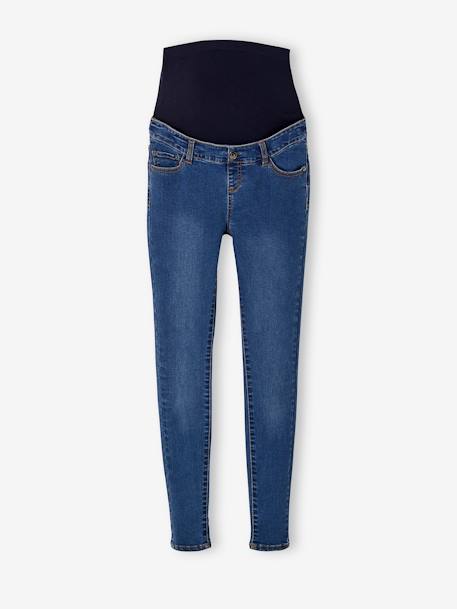 Skinny Leg Maternity Jeans with Seamless Belly-Wrap BLUE MEDIUM WASCHED+Dark Blue+Grey Anthracite - vertbaudet enfant 