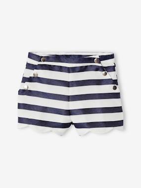 Girls-Shorts-Striped Shorts, Occasion Wear for Girls