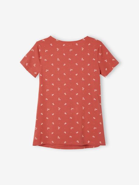 T-shirt grossesse et allaitement pans croisés pour allaiter Rouge imprimé+Vert imprimé - vertbaudet enfant 