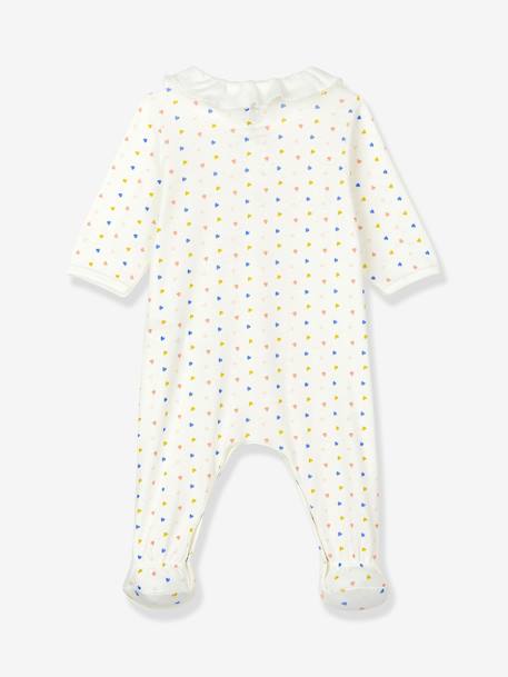 Organic Cotton Sleepsuit for Babies, by Petit Bateau WHITE LIGHT ALL OVER PRINTED - vertbaudet enfant 