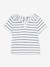Striped Short Sleeve Blouse in Jersey Knit for Babies, by PETIT BATEAU WHITE MEDIUM STRIPED - vertbaudet enfant 