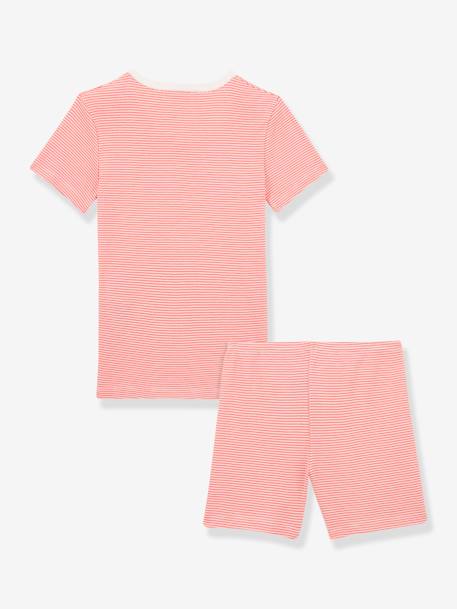 Thin Striped Pyjamas in Organic Cotton for Babies, by Petit Bateau RED LIGHT STRIPED - vertbaudet enfant 