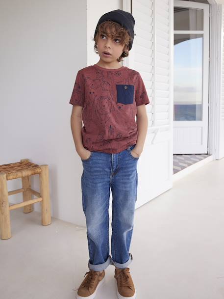 Loose-Fit Baggy Jeans, for Boys Denim Blue+denim grey - vertbaudet enfant 