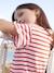Tee-shirt fille fantaisie manches courtes écru rayé - vertbaudet enfant 