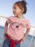 Tee-shirt fille fantaisie manches courtes écru rayé - vertbaudet enfant 