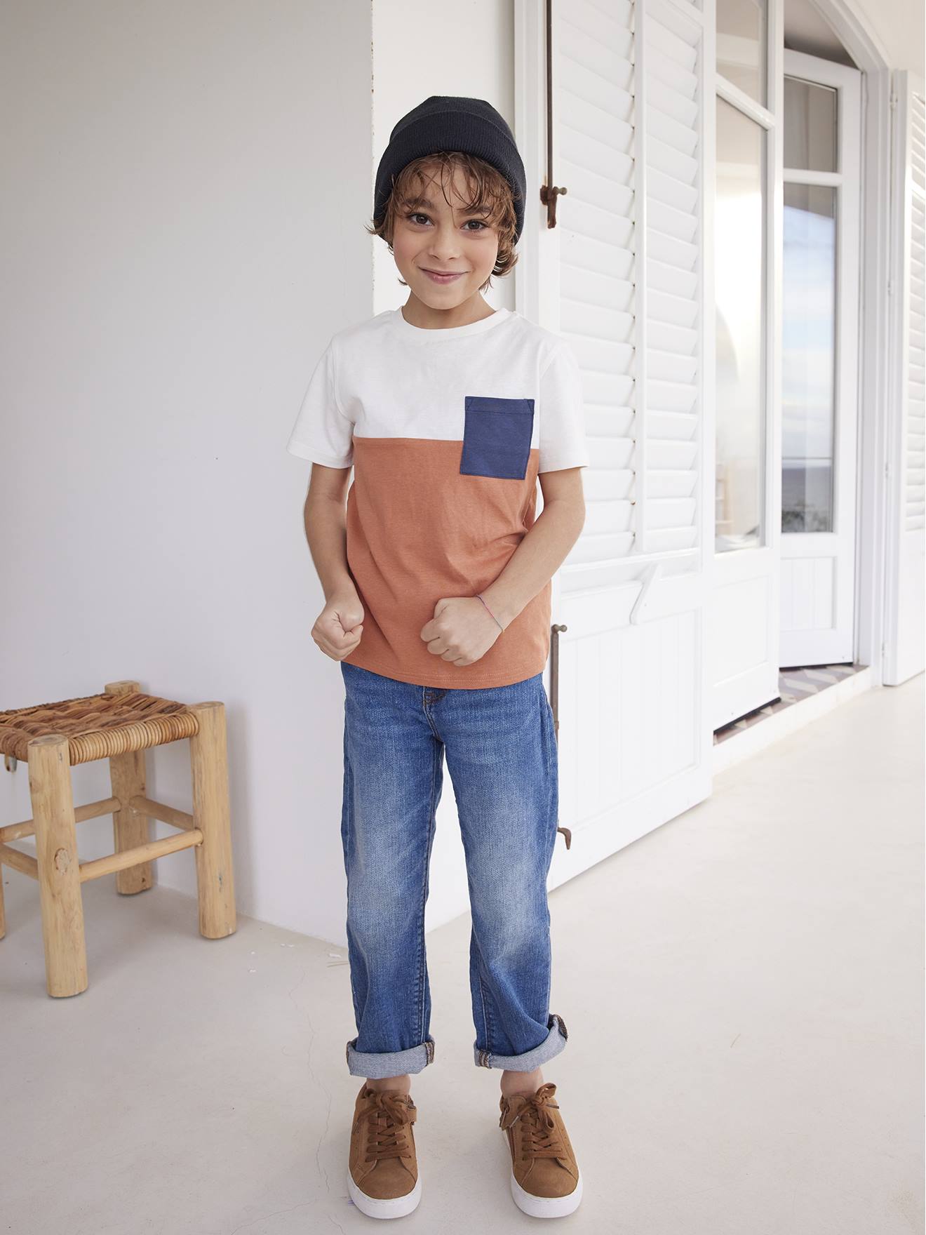 T-Shirt Garçon Colorblock Vertbaudet - Manches Longues, Pur Coton, Style Sportwear - 12