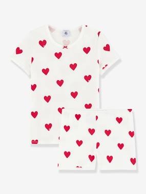 Pyjacourt coeur fille manches courtes en coton bio - vertbaudet enfant Fille-Pyjacourt coeur fille manches courtes en coton bio