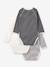 Lot de 3 bodies croisés manches longues rayés bébé naissance en coton bio marine - vertbaudet enfant 