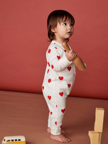 Dors-bien coeurs bébé en coton bio blanc imprimer coeur - vertbaudet enfant 