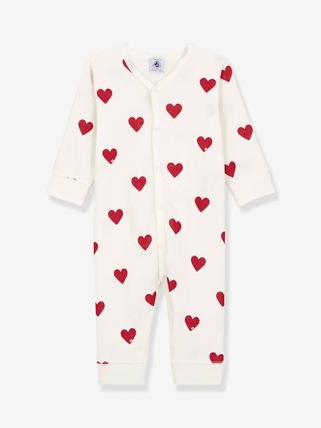 Dors-bien coeurs bébé en coton bio blanc imprimer coeur - vertbaudet enfant 