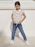T-shirt fille imprimé noeud fantaisie manches courtes blanc+lavande+rose+rose mauve imprimé - vertbaudet enfant 