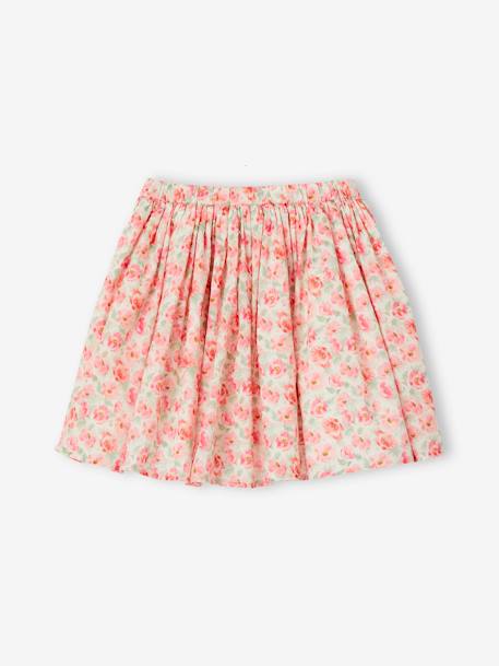 Special Occasion Floral Skirt for Girls WHITE LIGHT ALL OVER PRINTED - vertbaudet enfant 