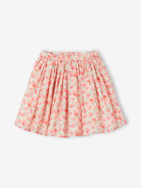 Special Occasion Floral Skirt for Girls WHITE LIGHT ALL OVER PRINTED - vertbaudet enfant 