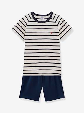 -Striped Cotton Pyjamas for Boys - Petit Bateau