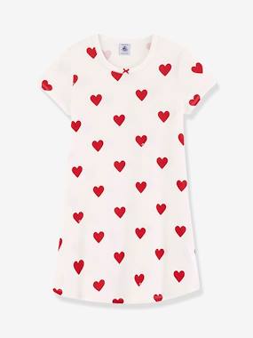 Fille-Pyjama, surpyjama-Chemise de nuit "coeurs" fille en coton bio