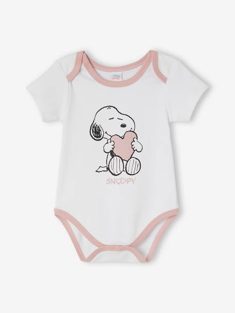 Lot de 2 bodies bébé fille Snoopy Peanuts® Lot blanc et rose - vertbaudet enfant 