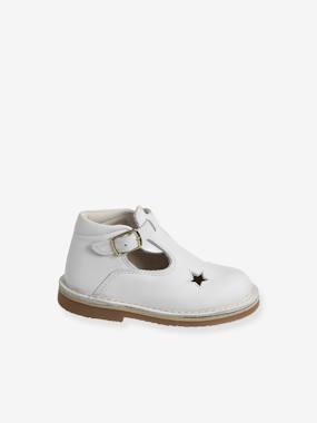 -Unisex T-Strap Shoes in Leather for Babies