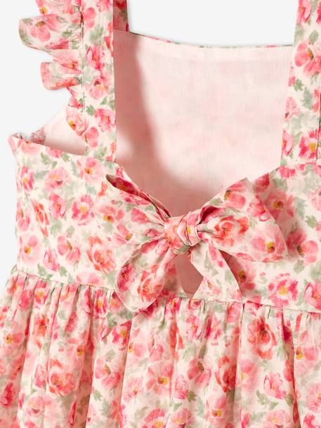 Floral Special Occasion Dress, Ruffle on the Straps WHITE LIGHT ALL OVER PRINTED - vertbaudet enfant 