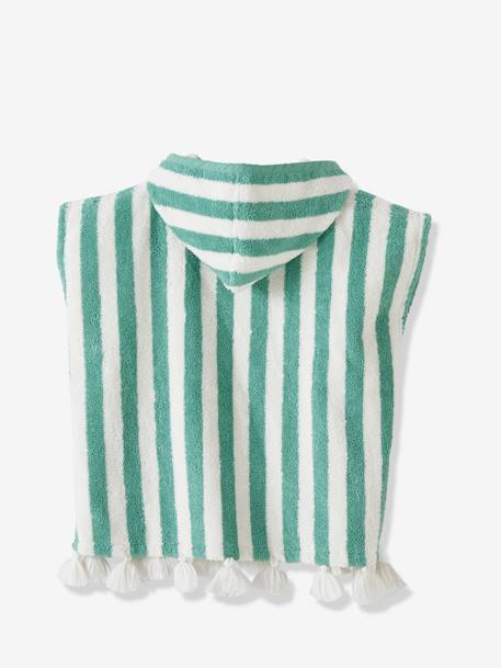 Poncho de bain enfant à rayures personnalisable bleu+rayé jaune+rose+vert - vertbaudet enfant 