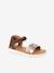 Leather Sandals for Girls, Designed for Autonomy GREEN MEDIUM 2 COLOR/MULTICOLR - vertbaudet enfant 