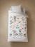 Duvet Cover + Pillowcase Set for Children, Lilac Square WHITE LIGHT SOLID WITH DESIGN - vertbaudet enfant 