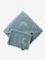 Cape de bain personnalisable et gant de toilette blanc+bleu moyen+framboise+ocre+rose poudré+vert bleuté+vert céladon - vertbaudet enfant 