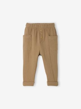 -Trousers in Cotton Gauze for Babies