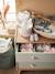 Lot de 2 petits paniers de rangement réversibles imprimé fleurs beige - vertbaudet enfant 