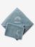 Cape de bain personnalisable et gant de toilette blanc+bleu moyen+framboise+ocre+rose poudré+vert bleuté+vert céladon - vertbaudet enfant 