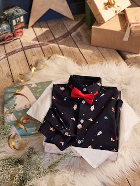-Christmas Gift Box, Printed Shirt & Bow Tie for Boys