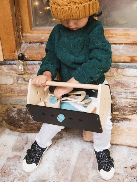Wooden Construction Tool Box - FSC® Certified Black - vertbaudet enfant 