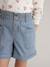 Girl's jeans shorts Blue stripe - vertbaudet enfant 