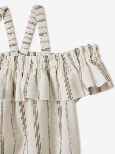 Striped Jumpsuit for Babies WHITE LIGHT STRIPED - vertbaudet enfant 