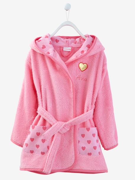 Peignoir Enfant Licorne Vertbaudet - Capuche Amusante - Éponge Pur Coton 420g/m² - Taille 6 Ans - Rose