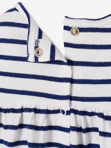 Robe bébé en jersey BASICS bleu royal rayé+rose+vanille - vertbaudet enfant 
