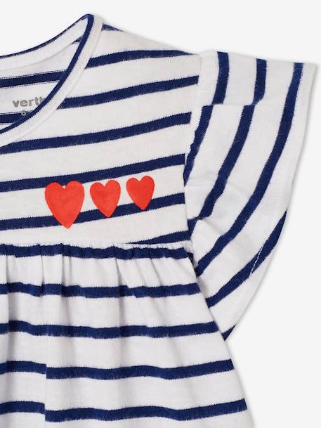 Robe bébé en jersey BASICS bleu royal rayé+rose+vanille - vertbaudet enfant 