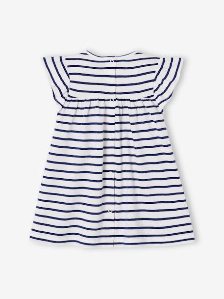 Robe bébé en jersey BASICS bleu royal rayé+rose+vanille - vertbaudet enfant 
