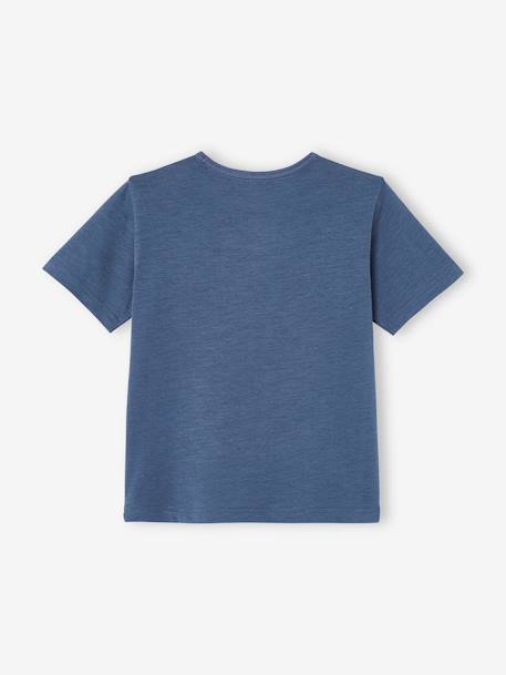 T-Shirt with Graphic Motif for Boys BLUE DARK SOLID WITH DESIGN+GREEN DARK SOLID WITH DESIGN - vertbaudet enfant 