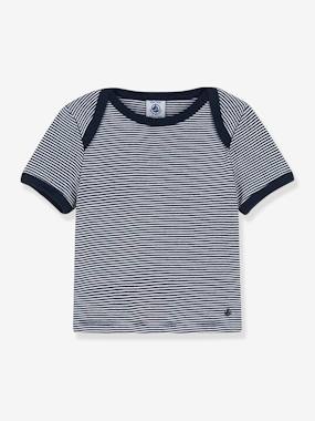 Baby-T-shirts & Roll Neck T-Shirts-T-shirts-Fine Striped T-Shirt for Babies in Organic Cotton, by PETIT BATEAU
