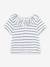 Blouse rayée bébé manches courtes en jersey blanc rayé marine - vertbaudet enfant 