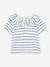 Striped Short Sleeve Blouse in Jersey Knit for Babies, by PETIT BATEAU WHITE MEDIUM STRIPED - vertbaudet enfant 