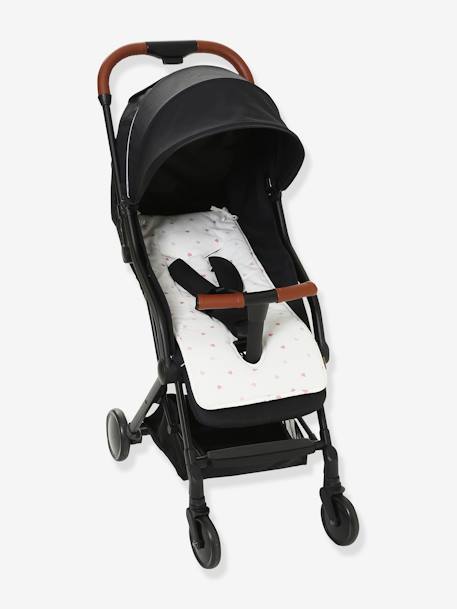 Reversible Cover for Pushchair Seat BLUE DARK ALL OVER PRINTED+WHITE LIGHT ALL OVER PRINTED - vertbaudet enfant 