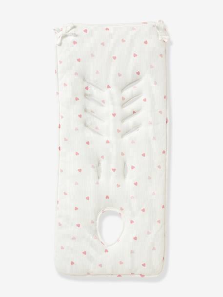 Reversible Cover for Pushchair Seat BLUE DARK ALL OVER PRINTED+WHITE LIGHT ALL OVER PRINTED - vertbaudet enfant 