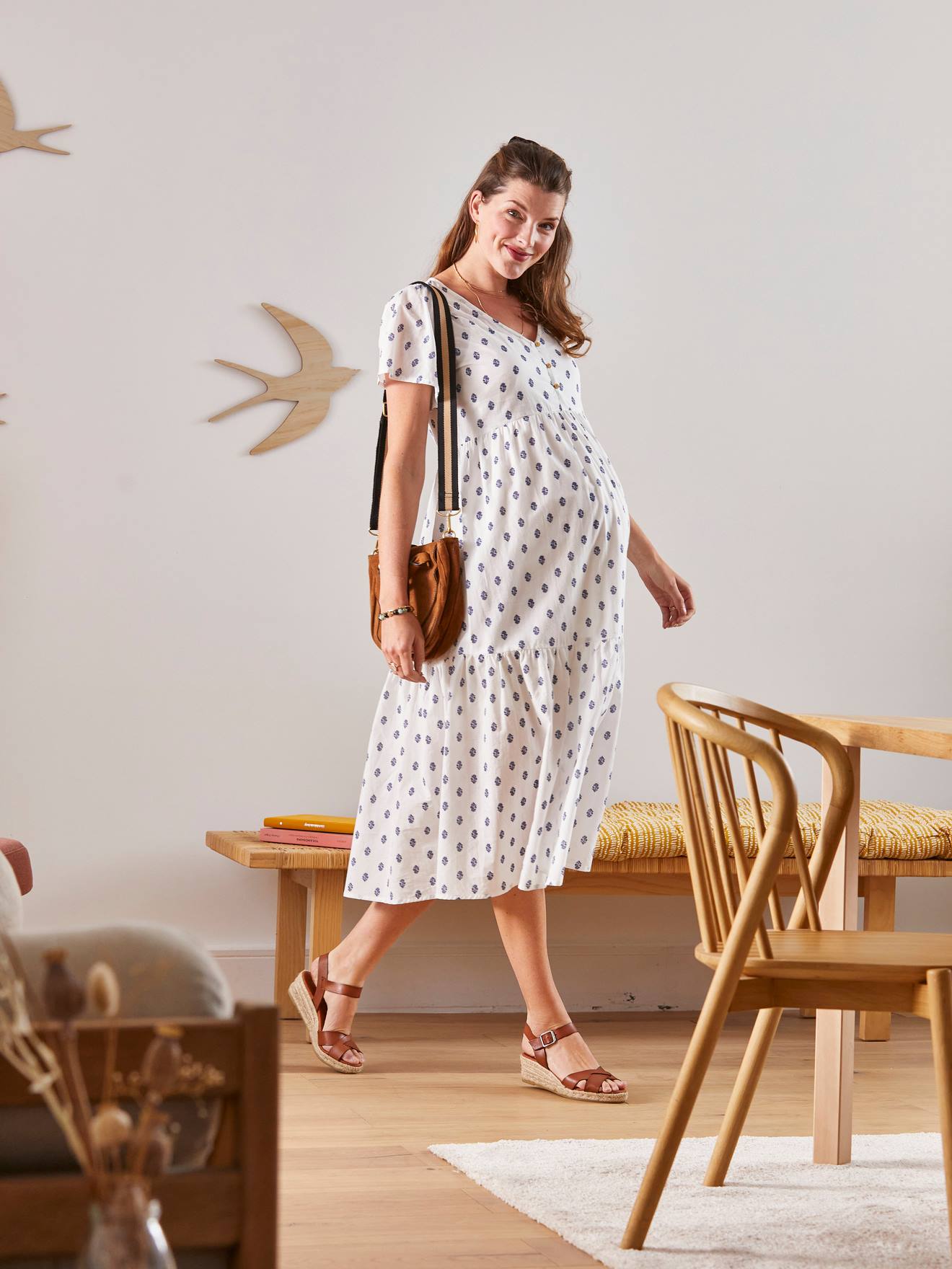 Ruffled Dress in Cotton Gauze 
