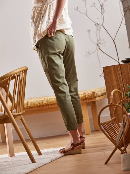 Pantalon chino de grossesse en coton stretch Kaki - vertbaudet enfant 